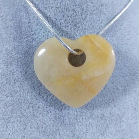 Collana Cuor di CALCITE Gialla Cuore Ciondolo RARO Cristallo Regalo Cristalli A+-3