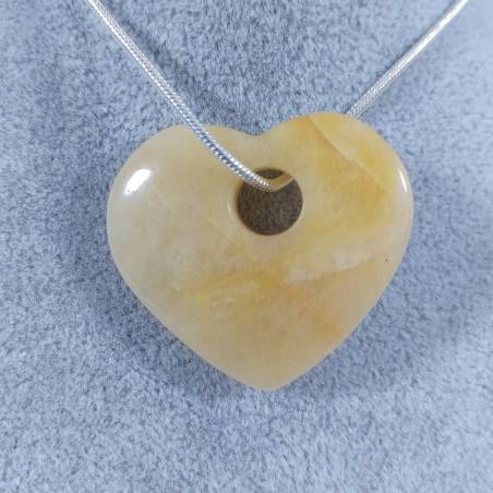 Collana Cuor di CALCITE Gialla Cuore Ciondolo RARO Cristallo Regalo Cristalli A+-4