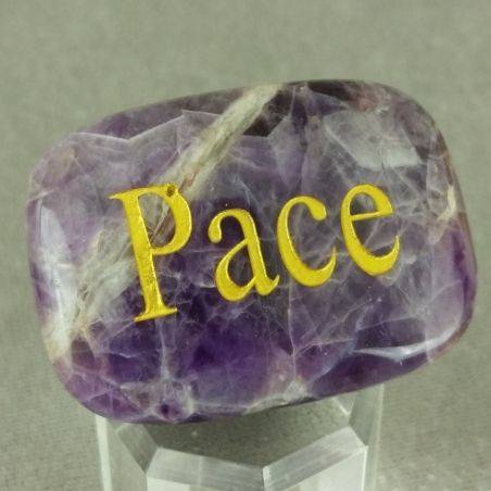 AMETHYST Crystal Peace Palmstone Tumbled Stone Plate Crystal Healing MINERALS A+-1