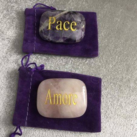 AMETHYST Crystal Peace Palmstone Tumbled Stone Plate Crystal Healing MINERALS A+-2