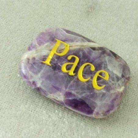 AMETHYST Crystal Peace Palmstone Tumbled Stone Plate Crystal Healing MINERALS A+-4