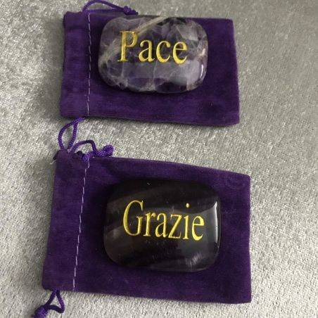 AMETHYST Crystal Peace Palmstone Tumbled Stone Plate Crystal Healing MINERALS A+-5