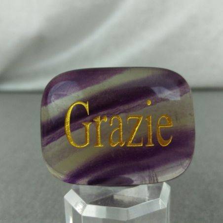 Palmstone of THANKS in Fluorite Gift Idea Crystal Healing Plate Chakra-3