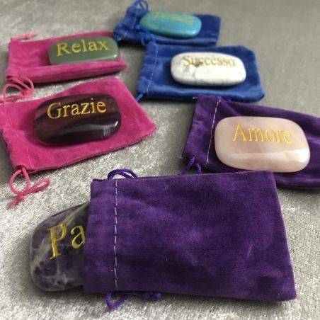 Palmstone of THANKS in Fluorite Gift Idea Crystal Healing Plate Chakra-4