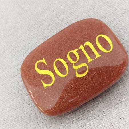 Palmstone of DREAM in Red SUNSTONE Crystal Healing Plate Gift Idea Zen-2