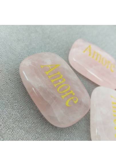 Palmstone LOVE in Rose Quartz Crystal Healing Plate Gift Idea Zen Chakra-1