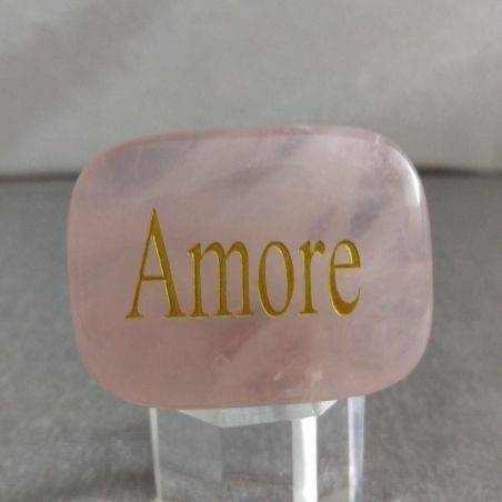 Palmstone LOVE in Rose Quartz Crystal Healing Plate Gift Idea Zen Chakra-2