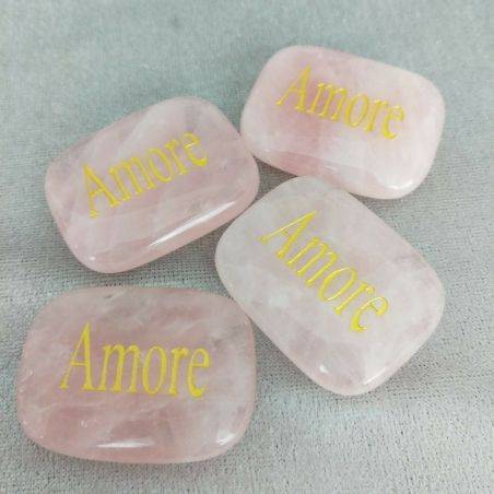 Palmstone LOVE in Rose Quartz Crystal Healing Plate Gift Idea Zen Chakra-3