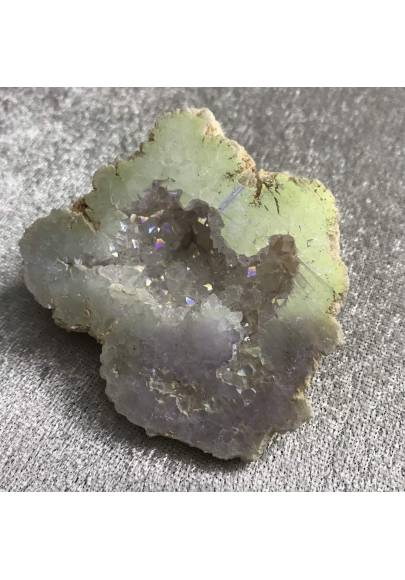 Geode PLATINO in AQUA AURA + Scatola Quarzo Ialino Brillante Cristallo di Rocca-1