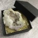 Geode PLATINO in AQUA AURA + Scatola Quarzo Ialino Brillante Cristallo di Rocca-4