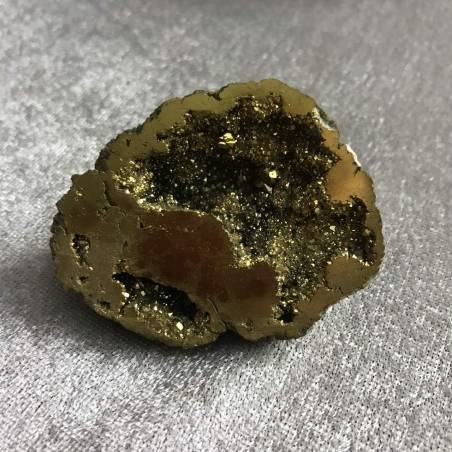 Golden Geode AQUA AURA A+ + Box Crystal Healing Quartz Rock CRYSTAL MINERALS-5