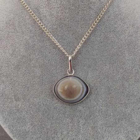 Ciondolo in Agata OCCHIO di BUDDHA Chiaro Collana Cristalloterapia Chakra Reiki-1