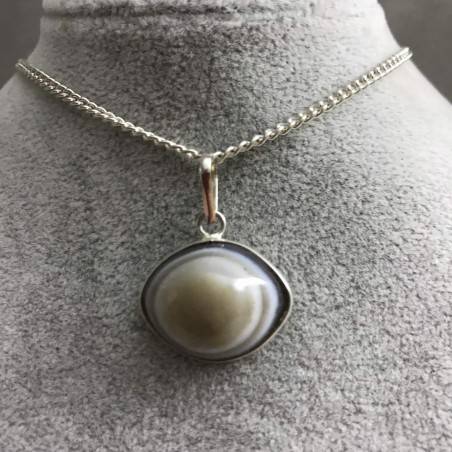 Ciondolo in Agata OCCHIO di BUDDHA Chiaro Collana Cristalloterapia Chakra Reiki-2