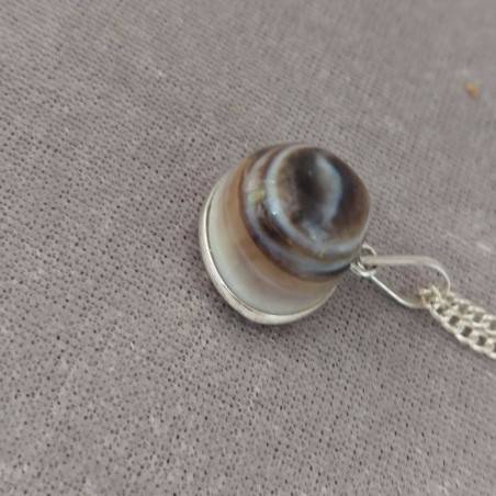 Ciondolo in Agata OCCHIO di BUDDHA Chiaro Collana Cristalloterapia Chakra Reiki-6