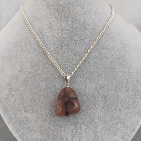 Chiastolite Pendant Sterling Silver 925 Necklace Charm Crystal Healing Jewel Zen-2