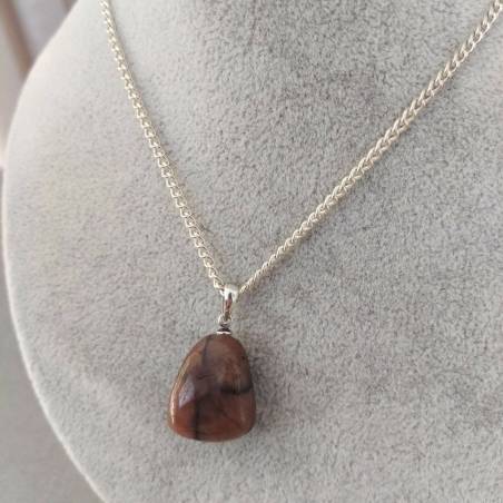 Chiastolite Pendant Sterling Silver 925 Necklace Charm Crystal Healing Jewel Zen-4