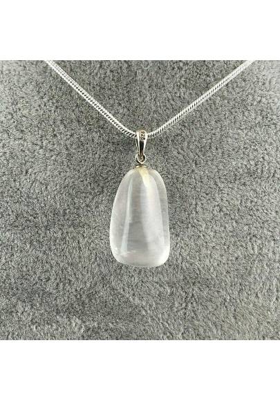 Pendant in True Opal Quartz Sterling Silver 925 Necklace Charm Crystal Healing Zen-1