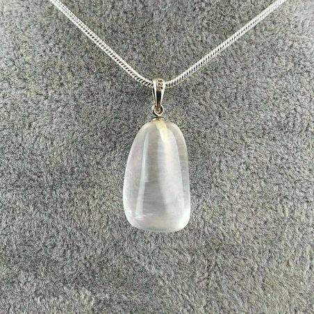Pendant in True Opal Quartz Sterling Silver 925 Necklace Charm Crystal Healing Zen-1