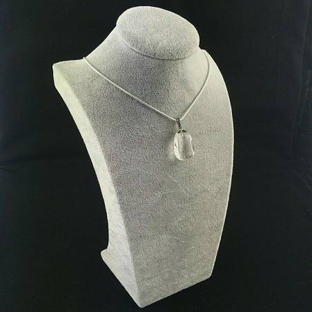 Pendant in Hyaline Quartz Sterling Silver 925 Necklace Charm Rock CRYSTAL Jewel-3