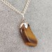 Pendentif Fleur de Oeil du Tigre Argenté Collier Chakra Cristal thérapie Zen-2