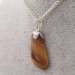 Pendentif Fleur de Oeil du Tigre Argenté Collier Chakra Cristal thérapie Zen-4