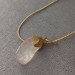 Golden Flower Pendant of Hyaline Quartz Necklace Rock CRYSTAL MINERALS Reiki-3