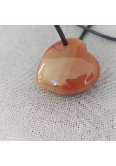Necklace Heart in CARNELIAN Tumbled Stone Necklace MINERALS Crystals Reiki Gift Idea-1
