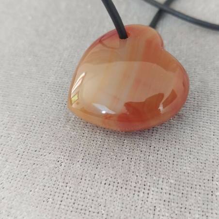 Necklace Heart in CARNELIAN Tumbled Stone Necklace MINERALS Crystals Reiki Gift Idea-1