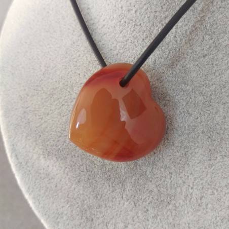 Necklace Heart in CARNELIAN Tumbled Stone Necklace MINERALS Crystals Reiki Gift Idea-2