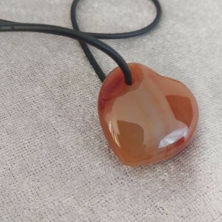 Necklace Heart in CARNELIAN Tumbled Stone Necklace MINERALS Crystals Reiki Gift Idea-3