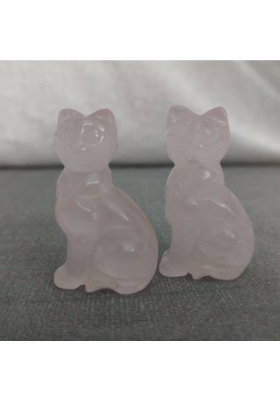 Rose Quartz Cat Home Animals Crystal Healing MINERALS Polished Reiki Zen-1