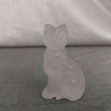 Rose Quartz Cat Home Animals Crystal Healing MINERALS Polished Reiki Zen-2