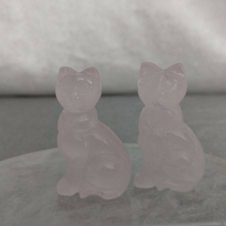 Rose Quartz Cat Home Animals Crystal Healing MINERALS Polished Reiki Zen-3
