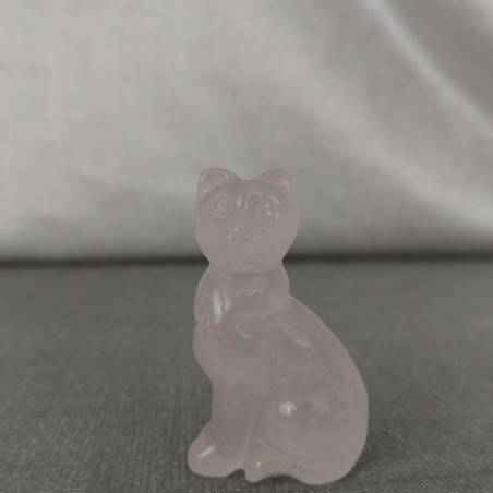 Rose Quartz Cat Home Animals Crystal Healing MINERALS Polished Reiki Zen-5
