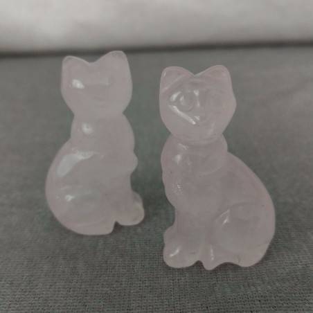 Rose Quartz Cat Home Animals Crystal Healing MINERALS Polished Reiki Zen-7