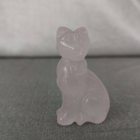 Rose Quartz Cat Home Animals Crystal Healing MINERALS Polished Reiki Zen-8