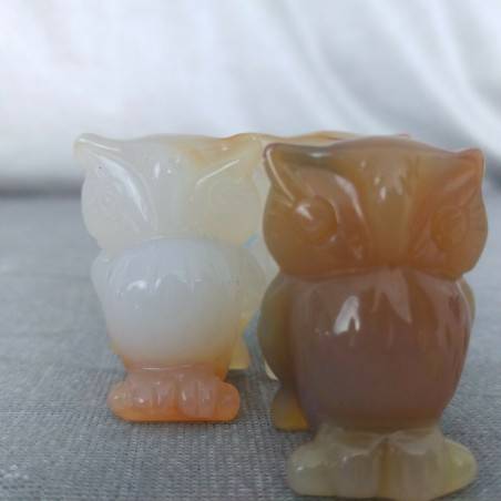 Owl in CARNELIAN Home Animals Crystal Healing MINERALS Polished Feng Shui Zen-4