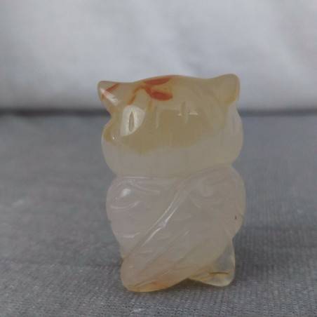 Owl in CARNELIAN Home Animals Crystal Healing MINERALS Polished Feng Shui Zen-6
