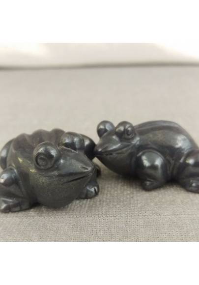 Frog in Hematite Animals Feng Shui Wicca Chakra Buddha Lucky Stone Gift Idea-1