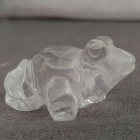 Frog in Hyaline Quartz o Rock CRYSTAL Animals Chakra Buddha MINERALS-1