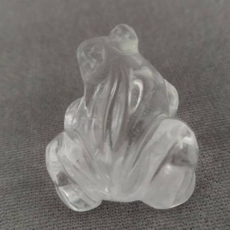 Frog in Hyaline Quartz o Rock CRYSTAL Animals Chakra Buddha MINERALS-3