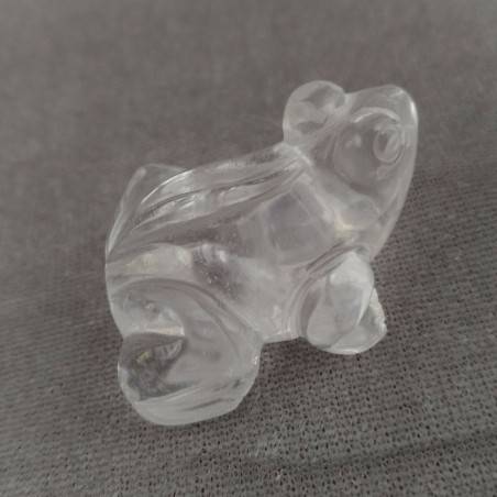 Frog in Hyaline Quartz o Rock CRYSTAL Animals Chakra Buddha MINERALS-4