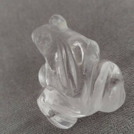 Frog in Hyaline Quartz o Rock CRYSTAL Animals Chakra Buddha MINERALS-6