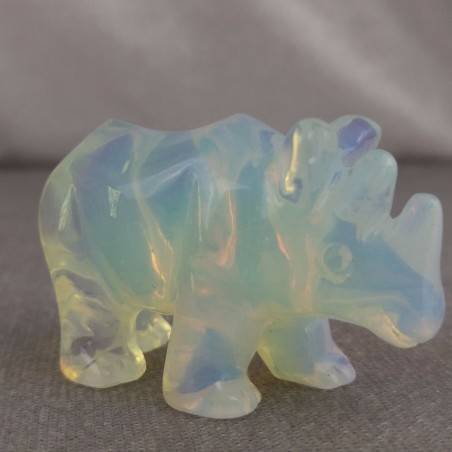Rhinoceros in Opale Handmade Animals Stone Chakra Buddha Feng Shui Reiki-2