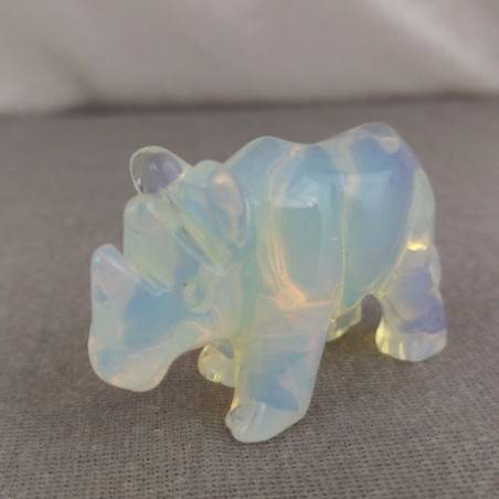 Rhinoceros in Opale Handmade Animals Stone Chakra Buddha Feng Shui Reiki-4