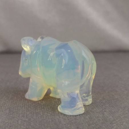 Rhinoceros in Opale Handmade Animals Stone Chakra Buddha Feng Shui Reiki-5