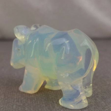 Rhinoceros in Opale Handmade Animals Stone Chakra Buddha Feng Shui Reiki-6