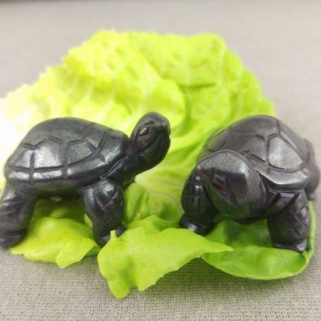 Heart Turtle in Hematite Natural Animals Chakra Buddha Feng Shui Wicca Zen-1