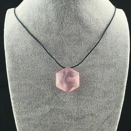 Pendant Faceted STAR in Rose Quartz Necklace with Chain Jewels Naturals A+-2