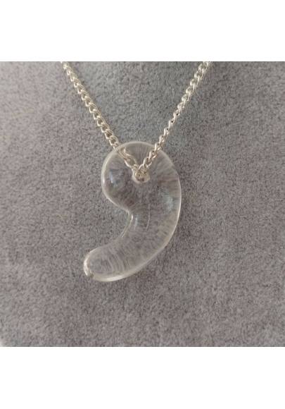 Pendant "Yin Yang" in PURE Hyaline Quartz ROCK CRYSTAL Necklace Jewel Charm-1